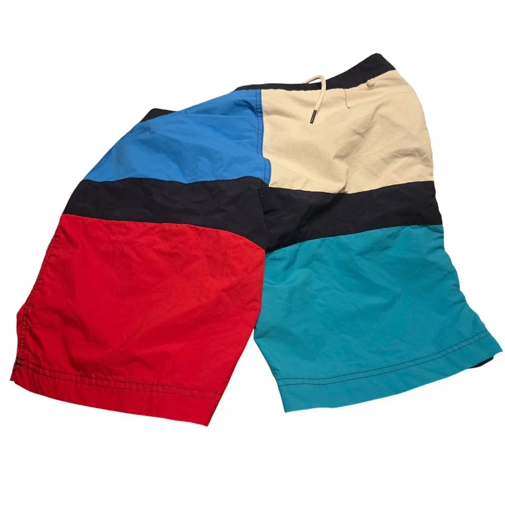 Tommy‎ Hilfiger Swim Shorts Mens M Multicolor Vintage 90s Colorblock Trunks